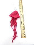 Pink Jellyfish Toy Keychain, Knit Animal Child Toy, Handmade Gift