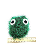 Green Fuzzy Owl Stuffed Toy, Knit Animal Child Toy, Handmade Gift