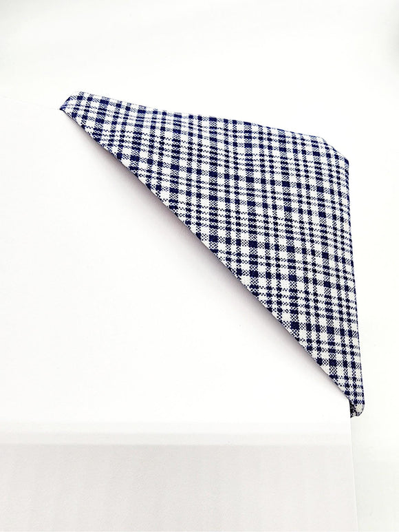 Blue Plaid Fabric Corner Bookmark, Cup Coaster