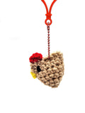 Brown Chicken Keychain, Stuffed Animal, Hand Crochet Toy Plushie