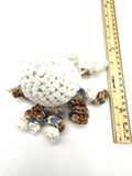 White Multicolored Octopus, Stuffed Animal Creature, Hand Crochet Toy Plushie