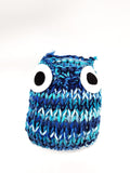 Blue Owl Stuffed Toy, Knit Animal Child Toy, Handmade Gift