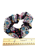 Sugar Skulls Hair Scrunchie, Elastic Cotton Fabric Hair Tie