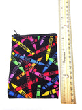 Crayon Fabric Coin Pouch, Small Bag, Coin Purse, Coin Wallet, Change Purse, Printed Fabric