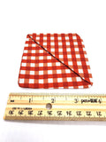 Red Picnic Fabric Corner Bookmark, Cup Coaster