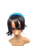 Blue and White Tie Headband, Handmade Hair Accessories, Hand Knit
