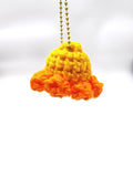 Yellow Orange Octopus Keychain, Stuffed Animal, Hand Crochet Toy Plushie