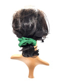 Dark Green Hair Scrunchie, Elastic Cotton Fabric Hair Tie