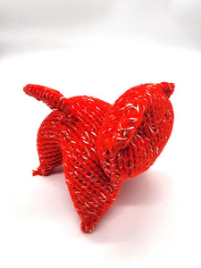 Red Kitty, Stuffed Animal Cat, Hand Knit Toy Plushie