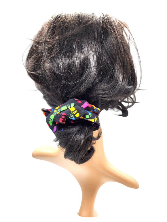 Crayon Hair Scrunchie, Elastic Cotton Fabric Hair Tie