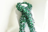 Black and Mint Ruffle Knit Scarf, Handmade Scarf, Winter Scarf, Long Scarf