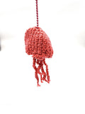 Pink Sparkle Jellyfish Toy Keychain, Knit Animal Child Toy, Handmade Gift