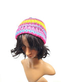 Pan Pride Knit Beanie Hat, Handmade Stretch Beanie, Cozy Hand Knit Hat, Winter Fashion