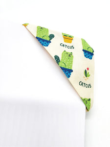 Cactus Cat Fabric Corner Bookmark, Cup Coaster