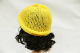 Yellow Knit Beanie Hat, Handmade Stretch Beanie, Cozy Hand Knit Hat, Winter Fashion