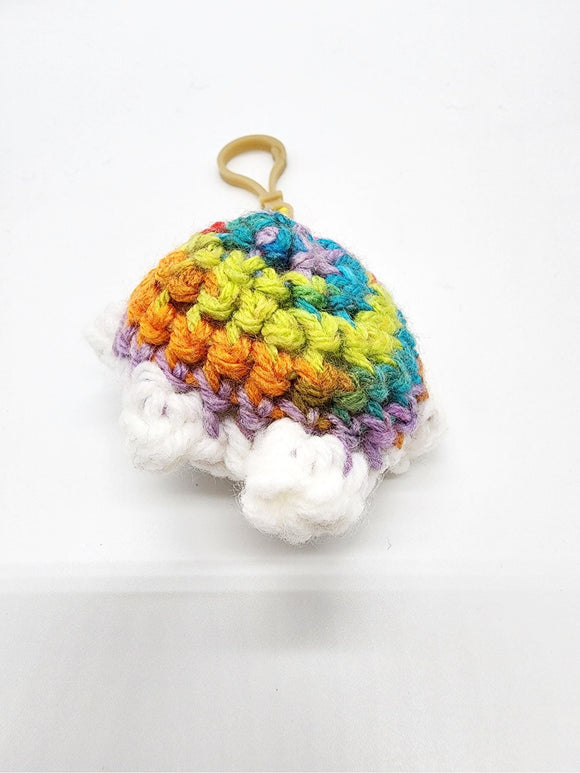 Rainbow Turtle Keychain, Stuffed Animal, Hand Crochet Toy Plushie