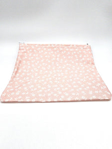 Pink Flower Fabric Zip Pouch, Small Bag, Travel Pouch, Cosmetic Pouch, Makeup Bag, Toiletry Bag, Printed Fabric