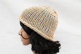 Light Rainbow Knit Beanie Hat, Handmade Hat, Stretch Beanie, Hand Knit Hat