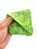 Green Dots Fabric Corner Bookmark, Cup Coaster, Book Corner Marker