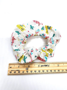 Llama Hair Scrunchie, Elastic Cotton Fabric Hair Tie