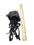 Black and Silver Jellyfish Toy Keychain, Knit Animal Child Toy, Handmade Gift