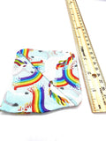 Unicorn Rainbows Fabric Corner Bookmark, Cup Coaster