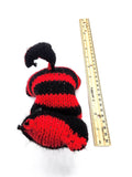 Red and Black Kitty, Stuffed Animal Cat, Hand Knit Toy Plushie