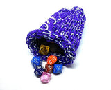 Purple White and Blue Drawstring Dice Bag, DND, Dice Pouch