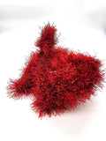 Red Fuzzy Kitty, Stuffed Animal Cat, Hand Knit Toy Plushie