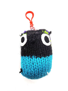 Multicolor Owl Stuffed Toy Keychain, Knit Animal Child Toy, Handmade Gift