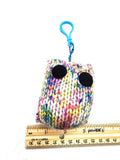 Rainbow Owl Stuffed Toy Keychain, Knit Animal Child Toy, Handmade Gift