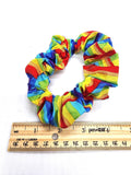 Rainbow Hair Scrunchie, Elastic Cotton Fabric Hair Tie