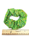 Green Dot Hair Scrunchie, Elastic Cotton Fabric Hair Tie