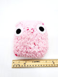 Pink Fluffy Owl Stuffed Toy, Knit Animal Child Toy, Handmade Gift