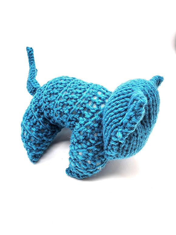 Blue Kitty, Stuffed Animal Cat, Hand Knit Toy Plushie