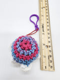 Purple and Pink Turtle Keychain, Stuffed Animal, Hand Crochet Toy Plushie