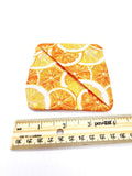 Orange Fruit Fabric Corner Bookmark, Cup Coaster