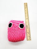 Pink Owl Stuffed Toy, Knit Animal Child Toy, Handmade Gift