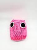 Pink Owl Stuffed Toy, Knit Animal Child Toy, Handmade Gift