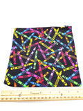 Crayon Fabric Zip Pouch, Small Bag, Travel Pouch, Cosmetic Pouch, Makeup Bag, Toiletry Bag, Printed Fabric