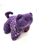 Purple Kitty, Stuffed Animal Cat, Hand Knit Toy Plushie