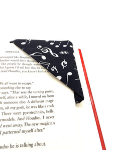 Music Notes Fabric Corner Bookmark, Cup Coaster, Book Corner Marker