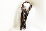 Brown Hot Cocoa Knit Scarf, Handmade Scarf, Winter Scarf, Long Scarf