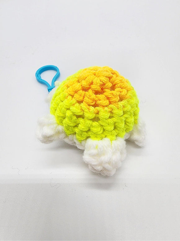 Yellow Turtle Keychain, Stuffed Animal, Hand Crochet Toy Plushie