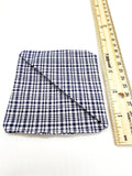 Blue Plaid Fabric Corner Bookmark, Cup Coaster