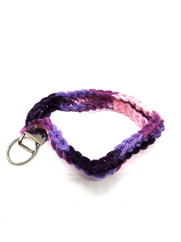 Purple and Pink Key Fob Wristlet