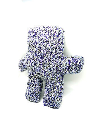 Handmade Purple Multicolored Large Teddy Bear, Knit Stuffed Toy for Children, Unique Gift Idea