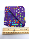 Purple Dots Fabric Corner Bookmark, Cup Coaster, Book Corner Marker