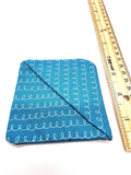 Blue Waves Fabric Corner Bookmark, Cup Coaster