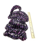 Black and Purple Kitty, Stuffed Animal Cat, Hand Knit Toy Plushie